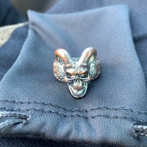 Rusted Style Skull King Ring